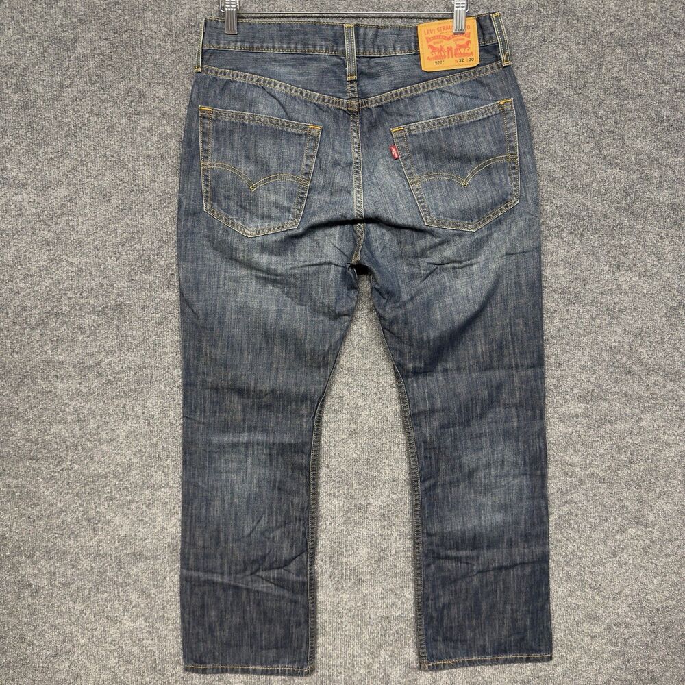 Levi's 527 Slim Bootcut Jeans Mens 32x30 Dark Wash Blue Denim 5-Pocket - Picture 5 of 16